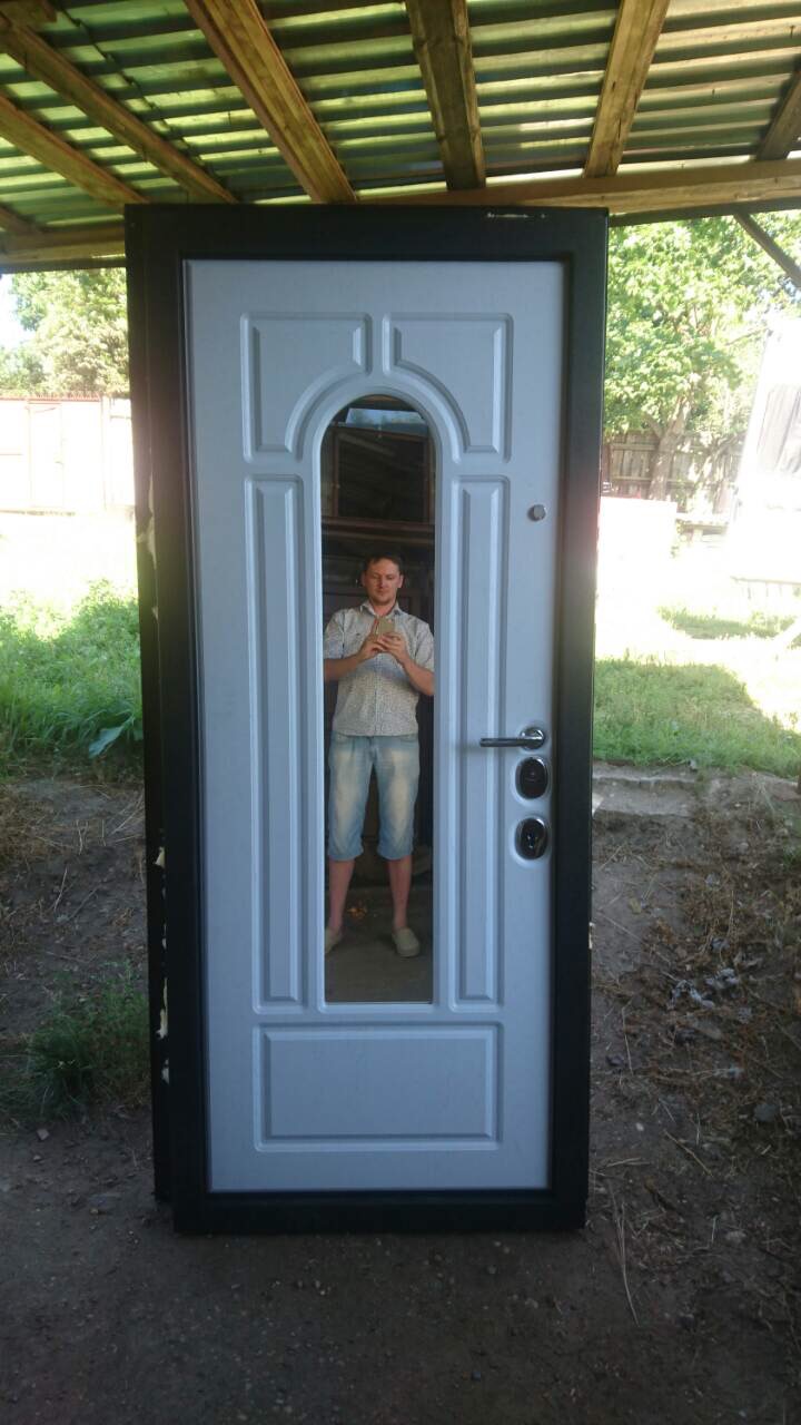 металлические двери с зеркалом
